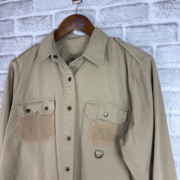 Lauren Ralph Lauren 67 Backcountry Outfitters Safari Snap Field Shirt Size LARGE - Picture 2 of 9